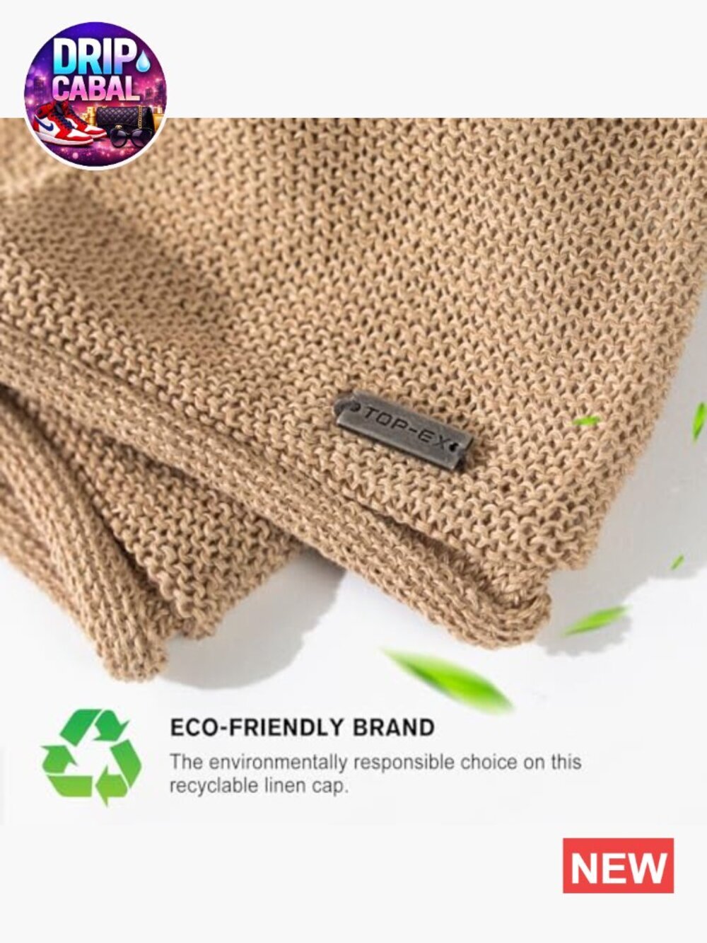 Linen Slouch Beanie Stretchy Knit Hat Eco-Friendly Moisture Wicking Lightweight - Picture 5 of 7